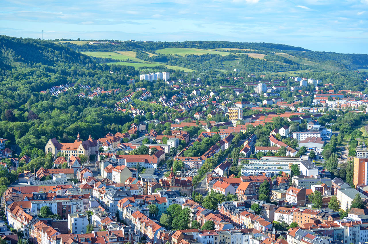 Bauprojekt Straßenbahn Jena-Nord: Planung und Umsetzung. Foto: Blick auf Jena-Nord, Frank Liebold, Jenafotografx